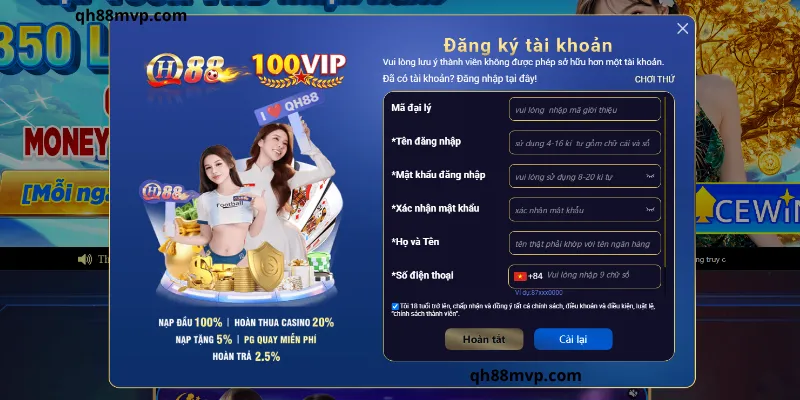 Cách thao tác đăng nhập QH88 an toàn